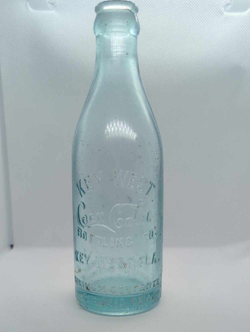 Vintage Coca-Cola Aqua Glass Embossed Bottle